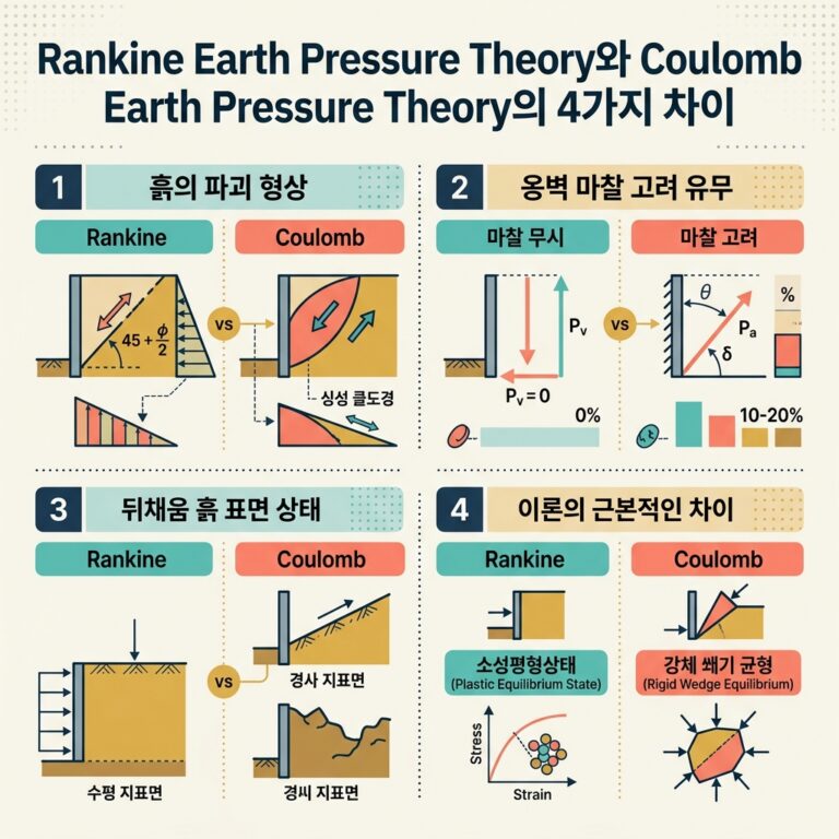 ai thumbnail infographic Rankine Earth Pressure Theory와 Coulomb Earth Pressure Theory의 4가지 차이 1789992426