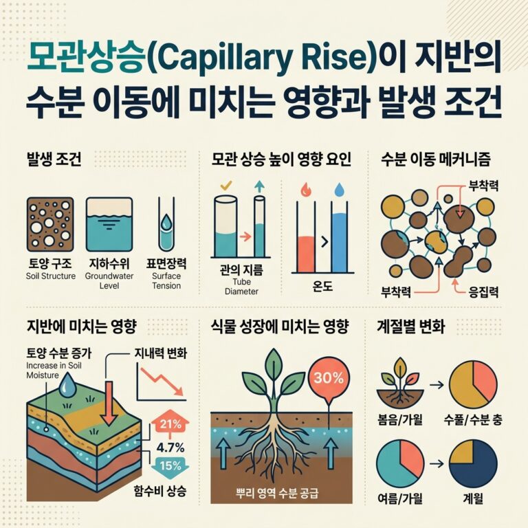 ai thumbnail infographic 모관상승Capillary Rise이 지반의 수분 이동에 미치는 영향과 발생 조건 1790649388