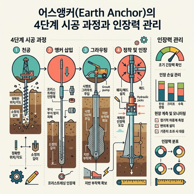 ai thumbnail infographic 어스앵커Earth Anchor의 4단계 시공 과정과 인장력 관리 1789992567