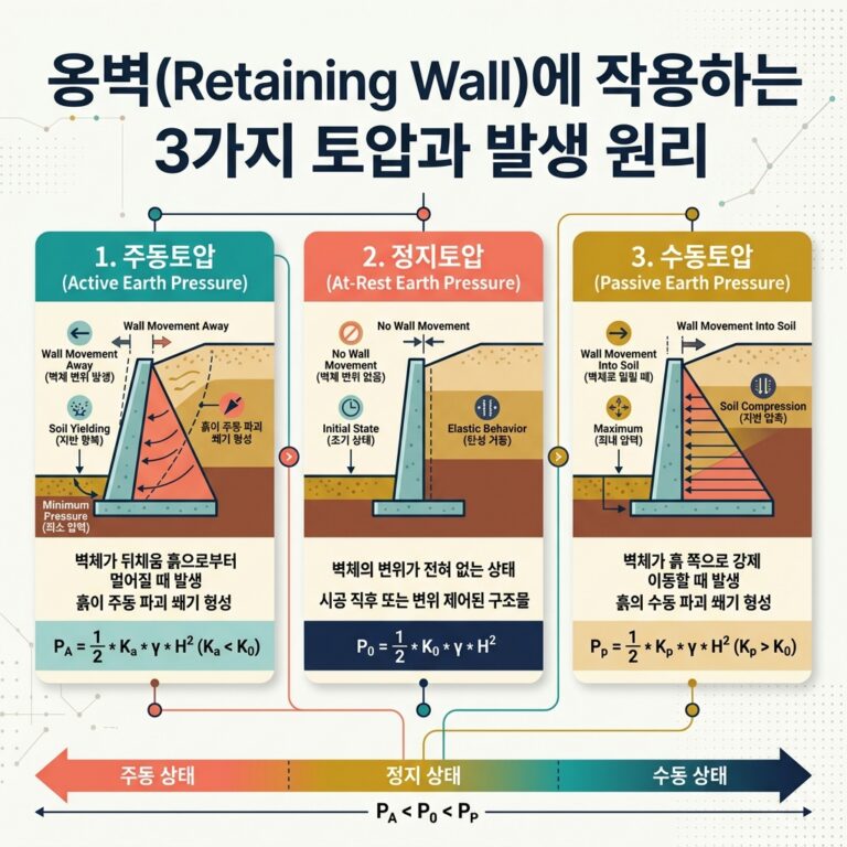 ai thumbnail infographic 옹벽Retaining Wall에 작용하는 3가지 토압과 발생 원리 1789992224