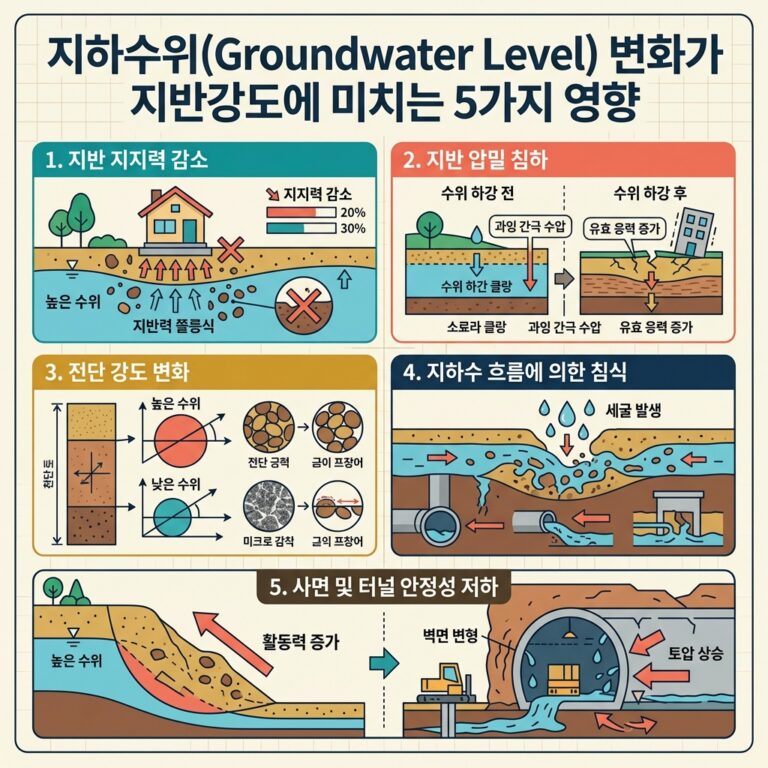 ai thumbnail infographic 지하수위Groundwater Level 변화가 지반강도에 미치는 5가지 영향 1789991068