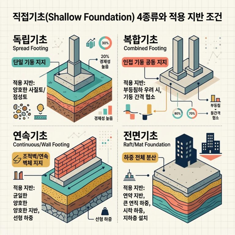 ai thumbnail infographic 직접기초Shallow Foundation 4종류와 적용 지반 조건 1789991674