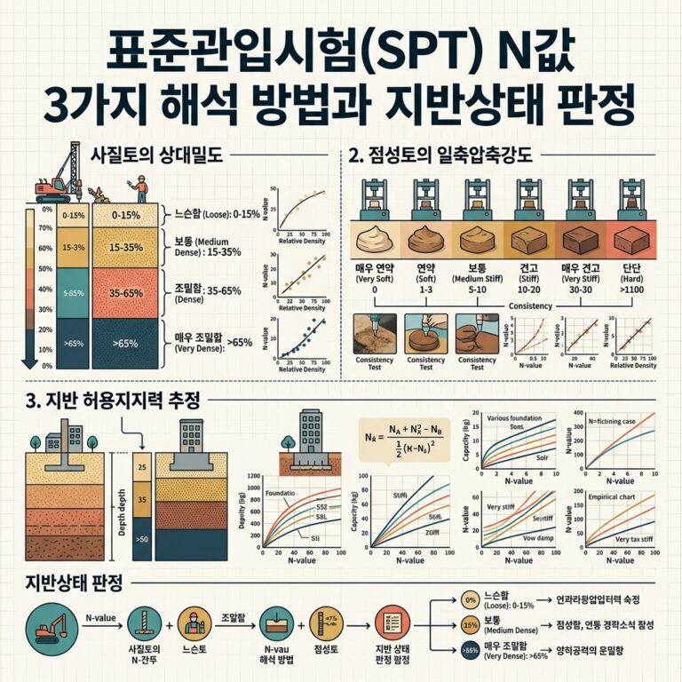 ai thumbnail infographic 표준관입시험SPT N값 3가지 해석 방법과 지반상태 판정 1789990334