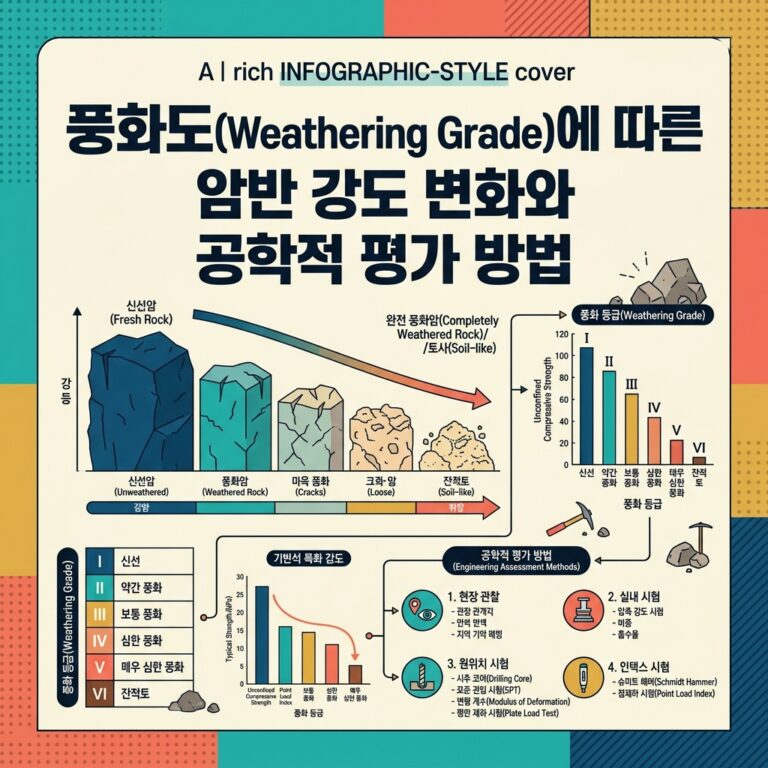 ai thumbnail infographic 풍화도Weathering Grade에 따른 암반 강도 변화와 공학적 평가 방법 1790656435