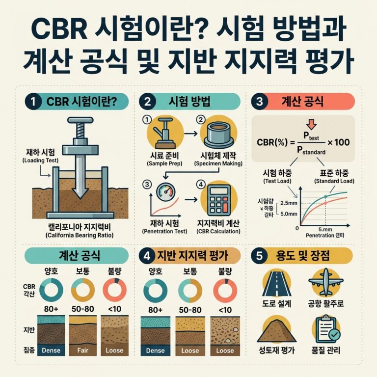 ai thumbnail infographic CBR 시험이란 시험 방법과 계산 공식 및 지반 지지력 평가 1792626324