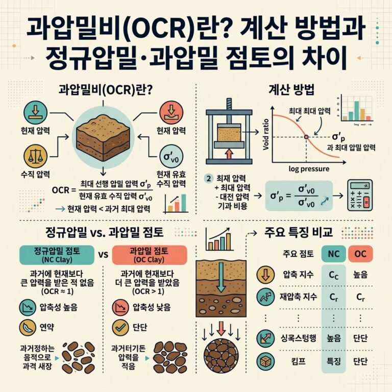 ai thumbnail infographic 과압밀비OCR란 계산 방법과 정규압밀·과압밀 점토의 차이 1792625724