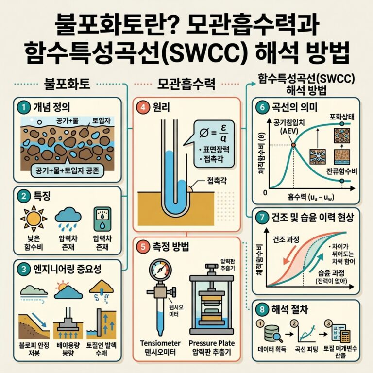 ai thumbnail infographic 불포화토란 모관흡수력과 함수특성곡선SWCC 해석 방법 1792626763