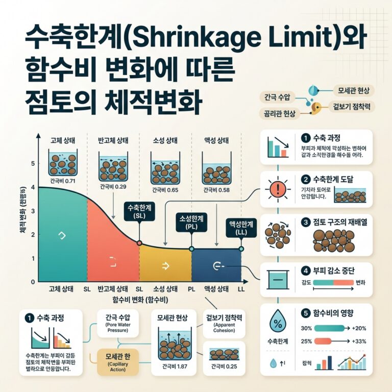 ai thumbnail infographic 수축한계Shrinkage Limit와 함수비 변화에 따른 점토의 체적변화 1791544326