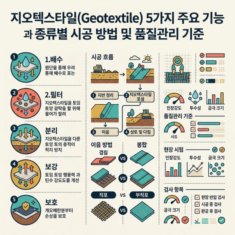 ai thumbnail infographic 지오텍스타일Geotextile 5가지 주요 기능과 종류별 시공 방법 및 품질관리 기준 1791709859