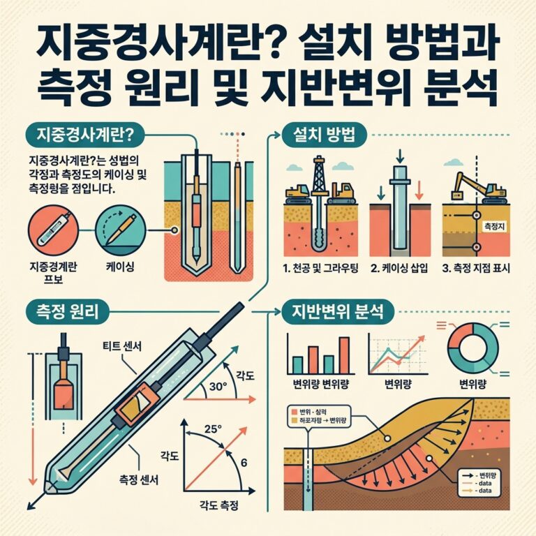 ai thumbnail infographic 지중경사계란 설치 방법과 측정 원리 및 지반변위 분석 1792628786