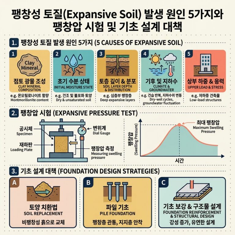 ai thumbnail infographic 팽창성 토질Expansive Soil 발생 원인 5가지와 팽창압 시험 및 기초 설계 대책 1792587378