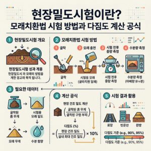 ai thumbnail infographic 현장밀도시험이란 모래치환법 시험 방법과 다짐도 계산 공식 1792630464